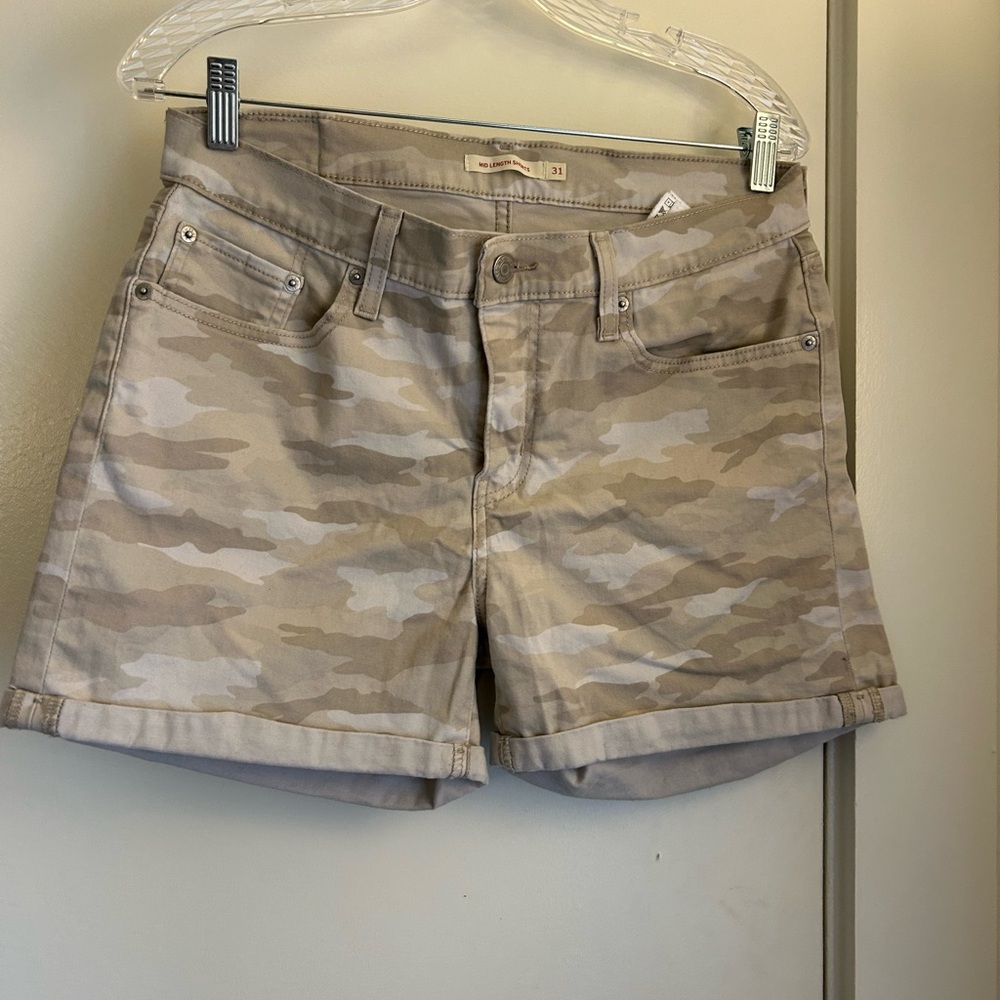 Cream and Brown Cargos with Camouflage Pattern